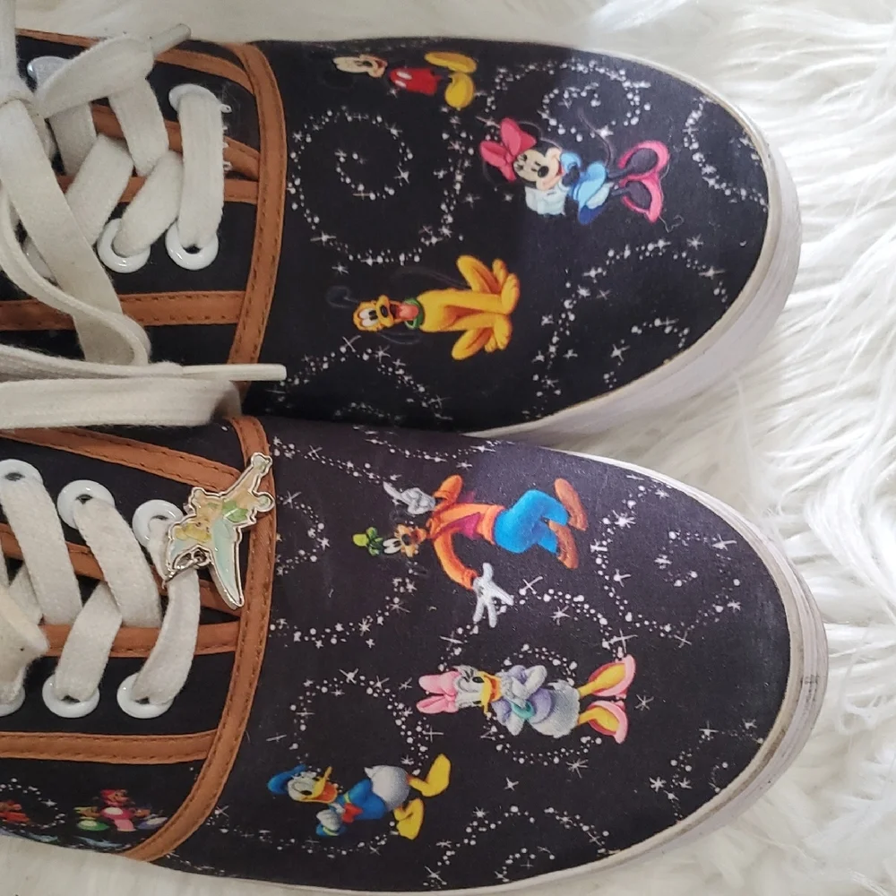 Bradley Exchange Disney Sneakers - Black with Colorful Characters - Picture 3 of 14